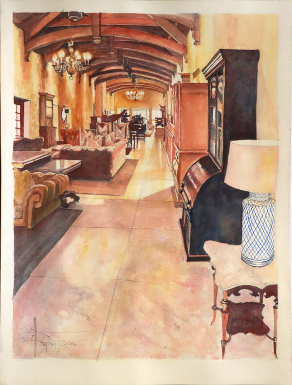 watercolour of a room